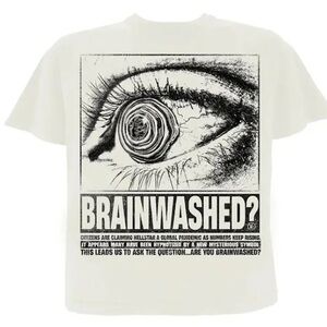 Hellstar Brainwashed Eyeball T-Shirt- White SIZE M, L, XL